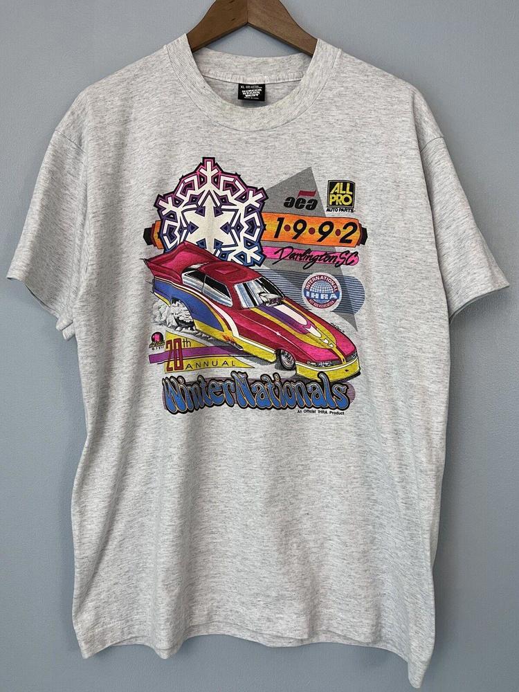 VTG Shirt Drag Racing IHRA SS Hot Rod Darlington Winternationals 90s Size XL - Picture 1 of 9